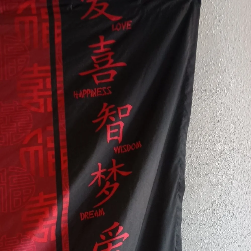 Red and Black Chinese Shower Curtain